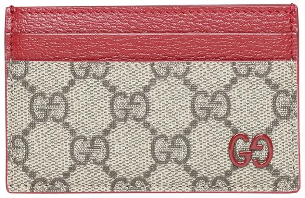 Ví Gucci Monogram Card Holder 'Beige Red' 768248-FACQC-9752