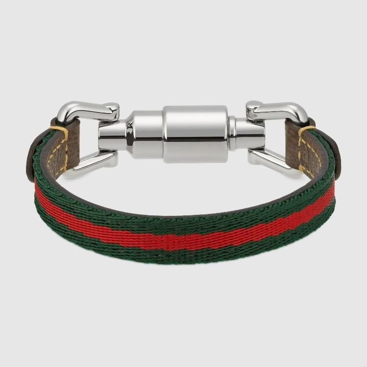 Alternative view of Vòng Tay Gucci Leather Bracelet 'Green Red' 759954-IAADS-8521