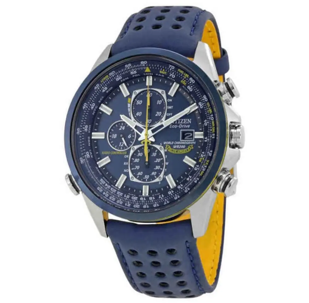 Đồng Hồ CITIZEN Eco Drive Angels World Chronograph Watch 'Blue' AT8020-03L