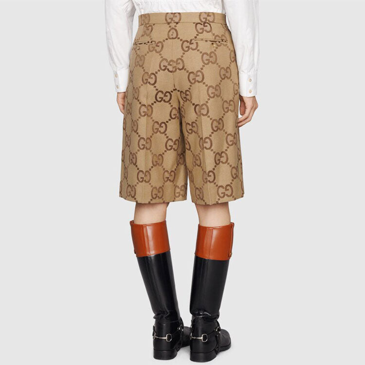Quần Gucci Jumbo GG Canvas Shorts 'Beige Ebony' 673181-ZAHT6-2580 - Ảnh 4