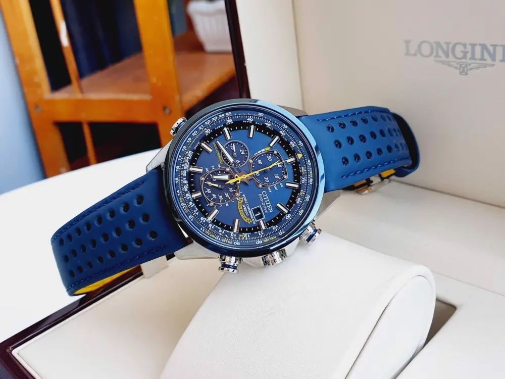 Đồng Hồ CITIZEN Eco Drive Angels World Chronograph Watch 'Blue' AT8020-03L - Ảnh 3