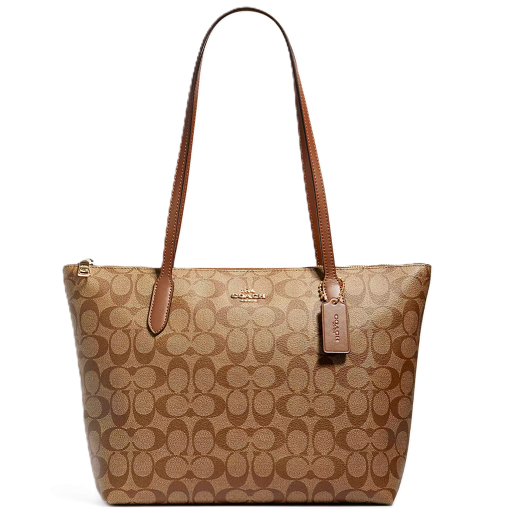 Túi Coach Zip Top Tote Signature Canvas 'Khaki' 4455-IME74