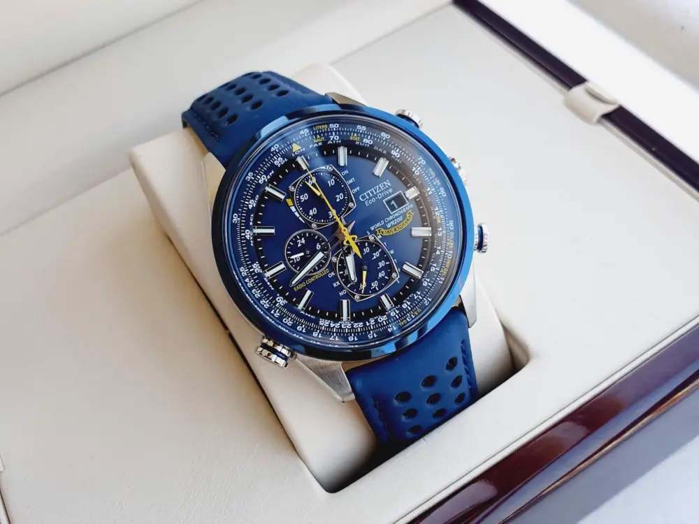 Đồng Hồ CITIZEN Eco Drive Angels World Chronograph Watch 'Blue' AT8020-03L - Ảnh 2