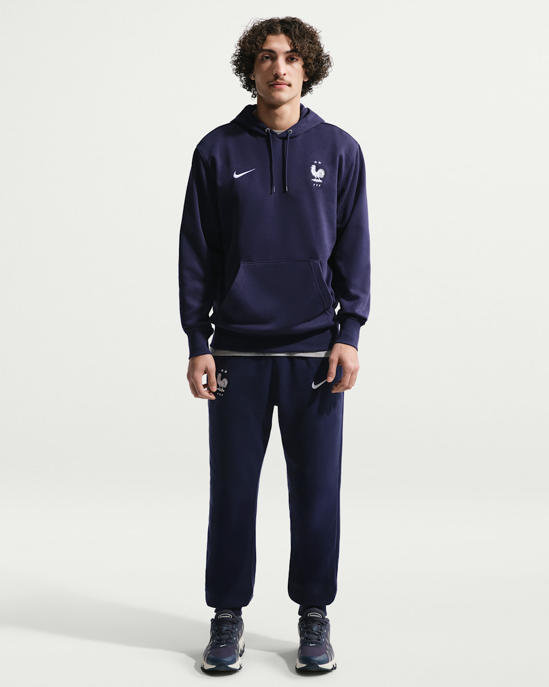 Áo Nike FFF Club Football French Terry Pullover Hoodie 'Blackened Blue' IB6301-498 - Ảnh 5