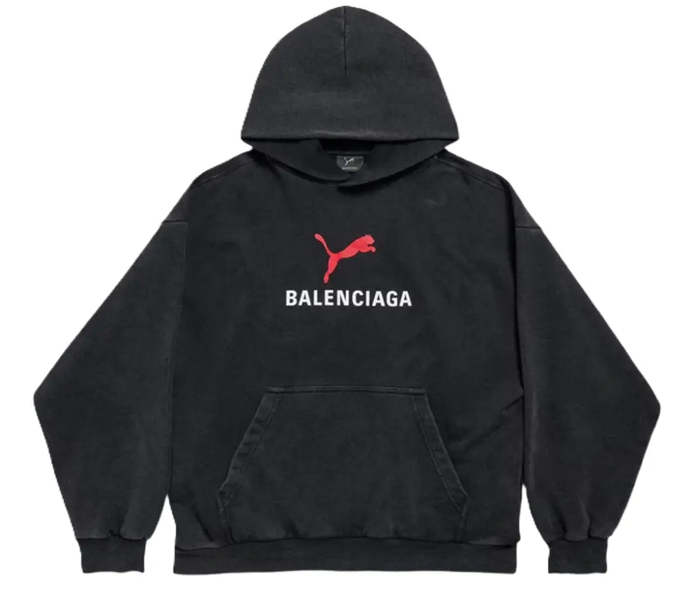Áo Balenciaga x Puma Hoodie Medium Fit 'Black' 767877TTVA41041