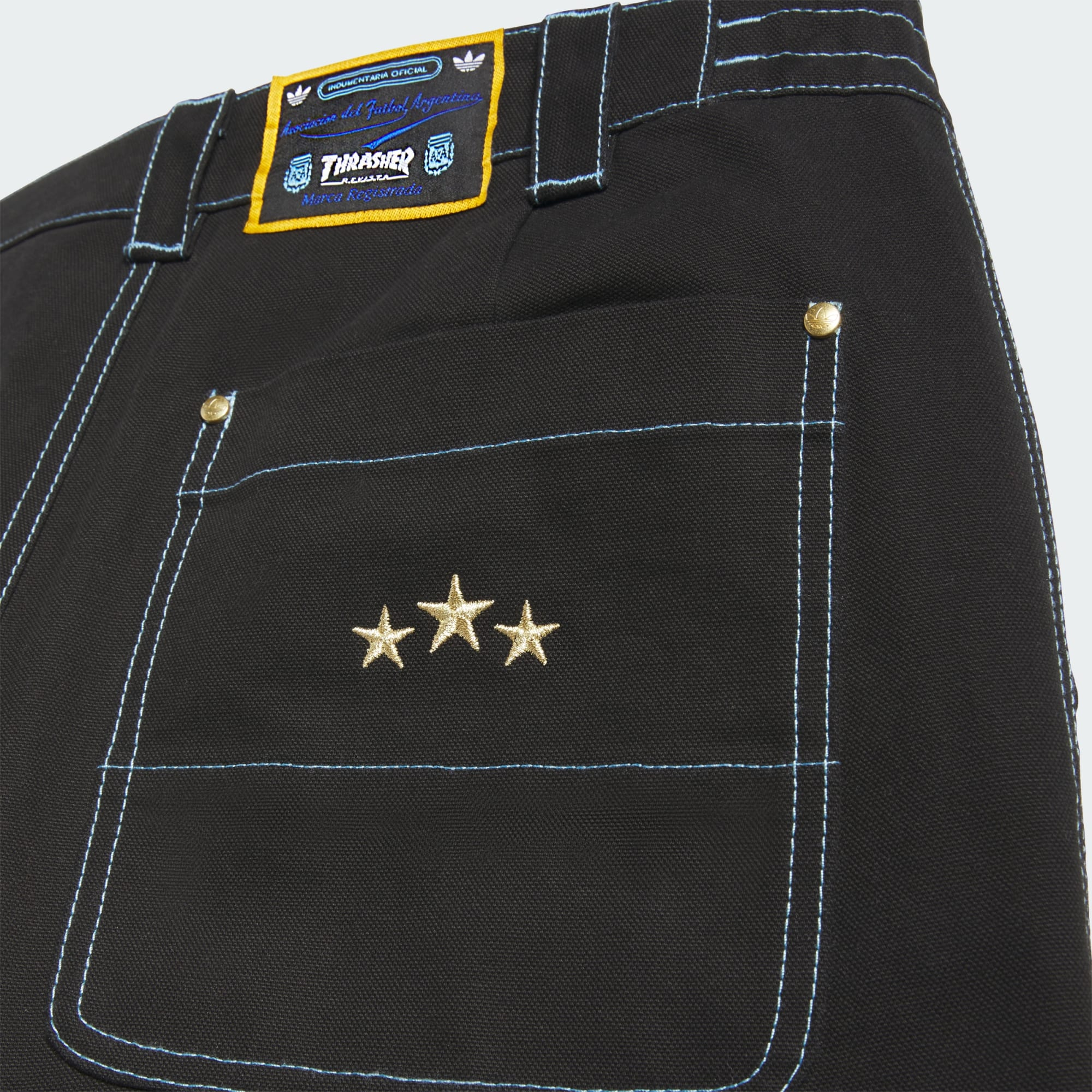Alternative view of Quần Chino Argentina x Thrasher 'Black' KX4550