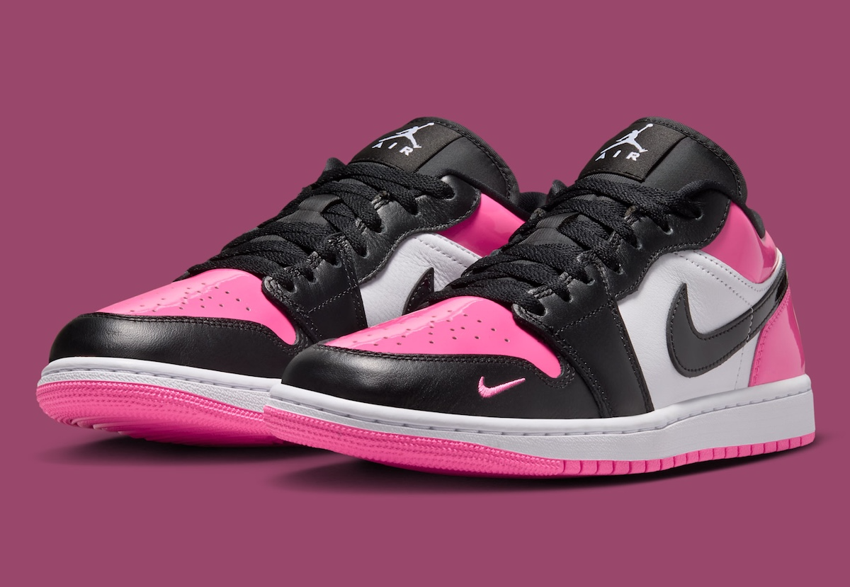 Alternative view of Giày Nike Air Jordan 1 Low SE 'Black Pinksicle Patent' IV2446-684