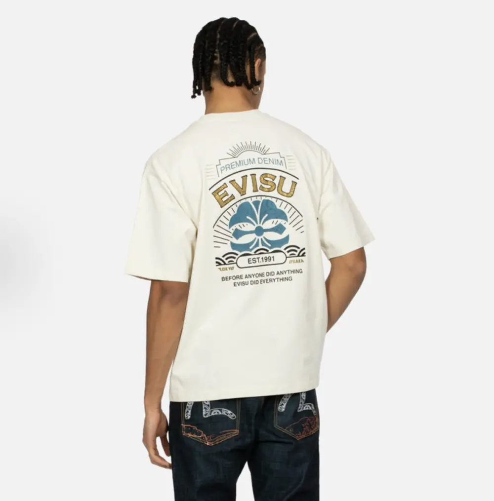 Áo Evisu Print T-shirt 'White' 2ESHTM4TS7079RXCT - Ảnh 4