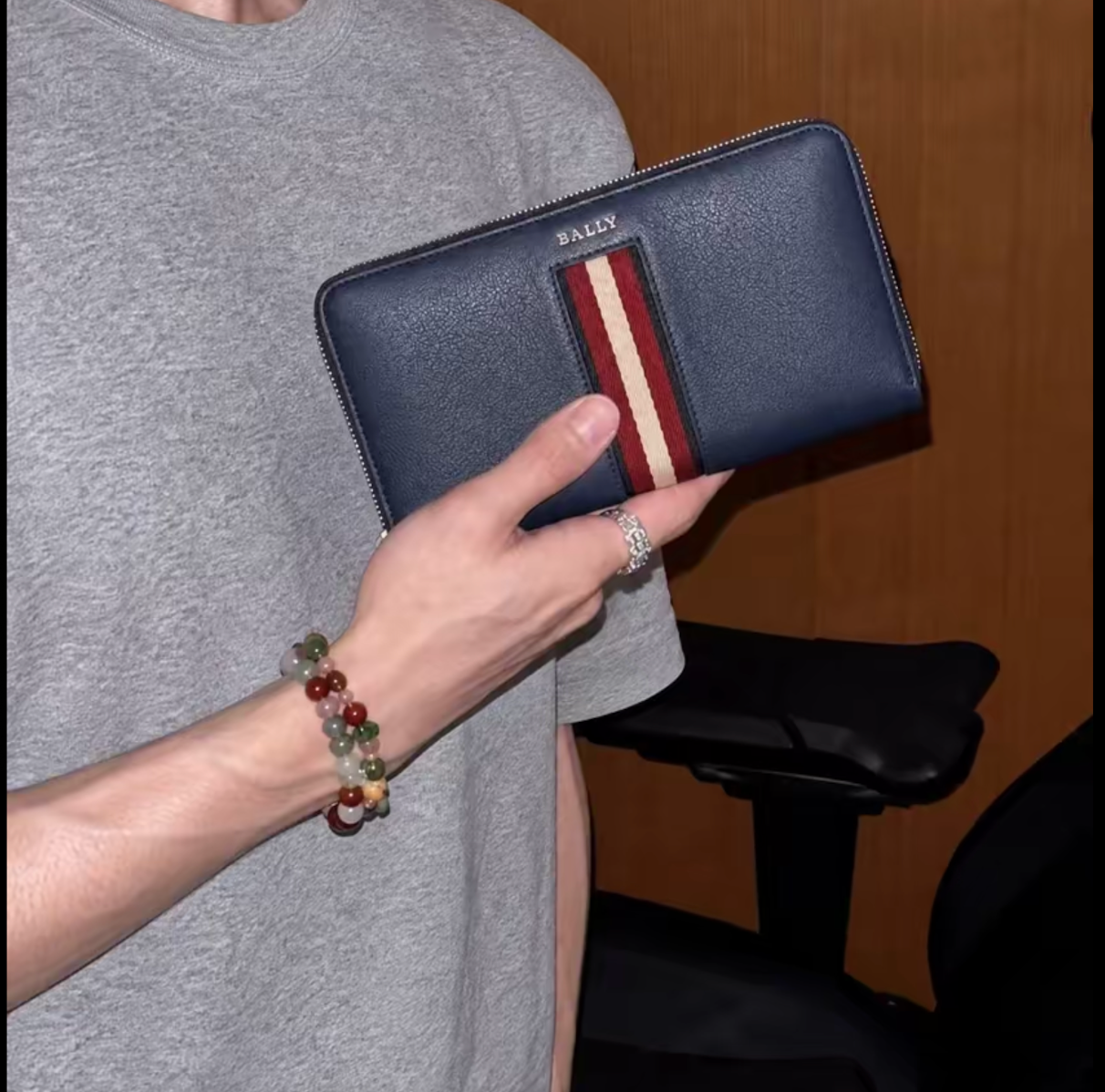 Alternative view of Ví Bally Logo Long Wallet 'Navy' 6310123