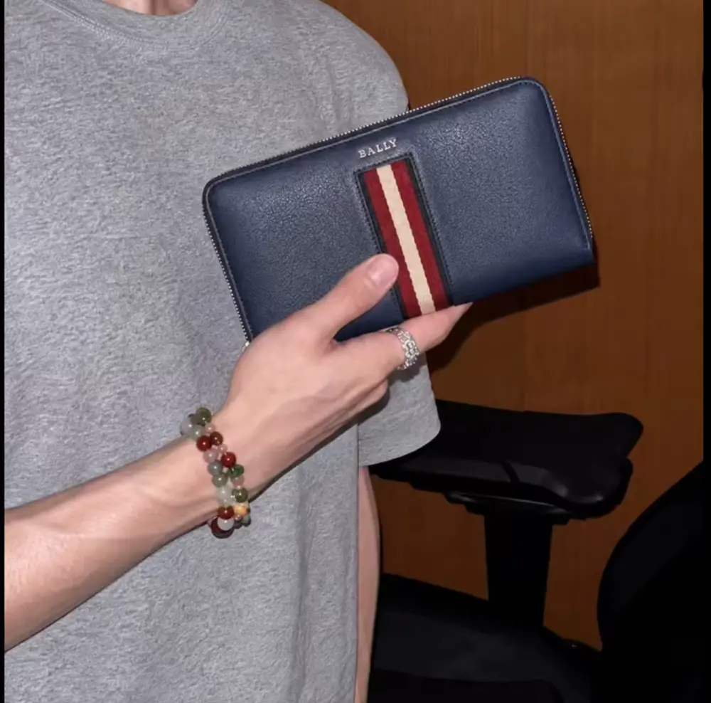 Alternative view of Ví Bally Logo Long Wallet 'Navy' 6310123