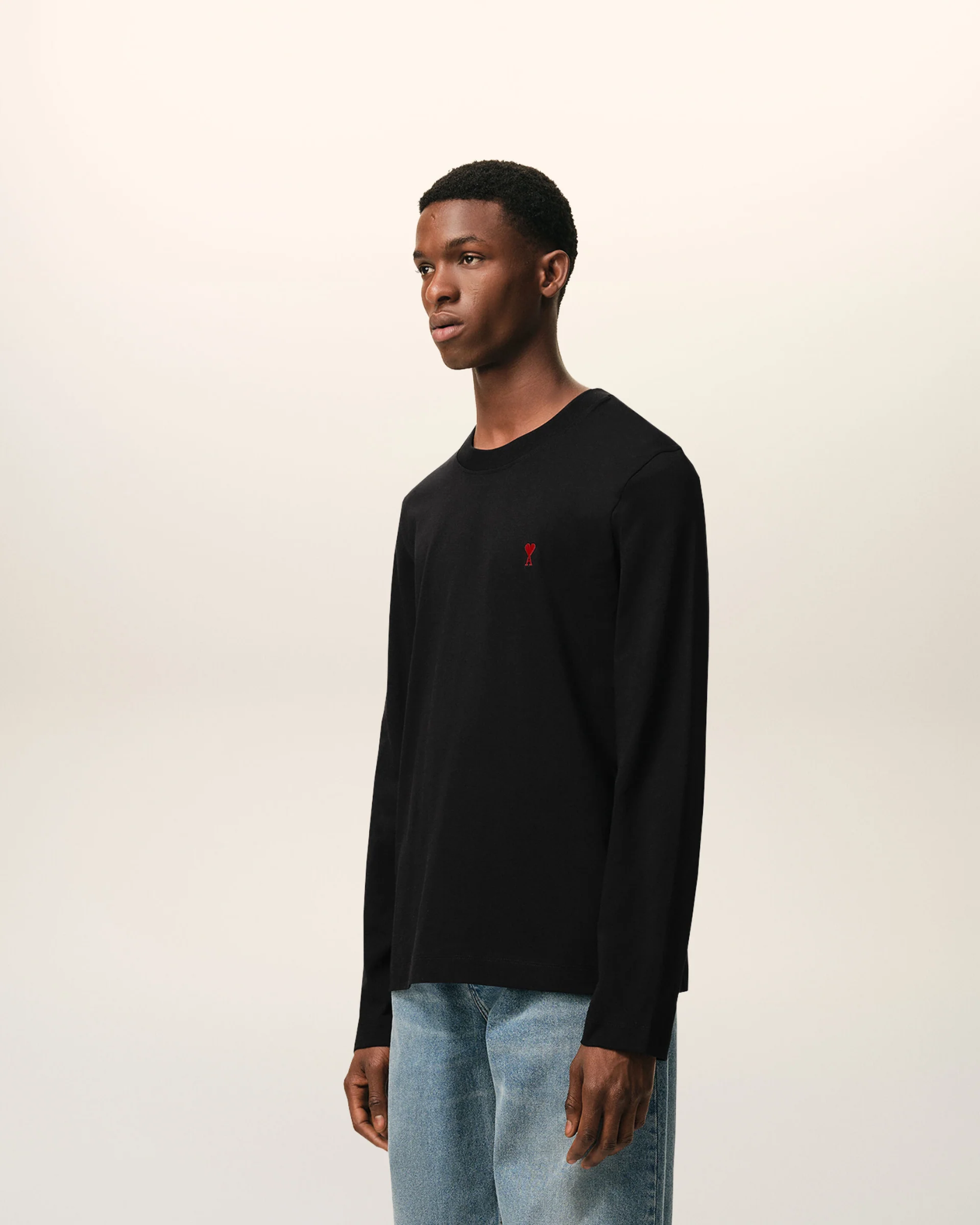 Áo Ami De Coeur Longlseeves T-Shirt 'Black' BFUTS235-724-001 - Ảnh 5