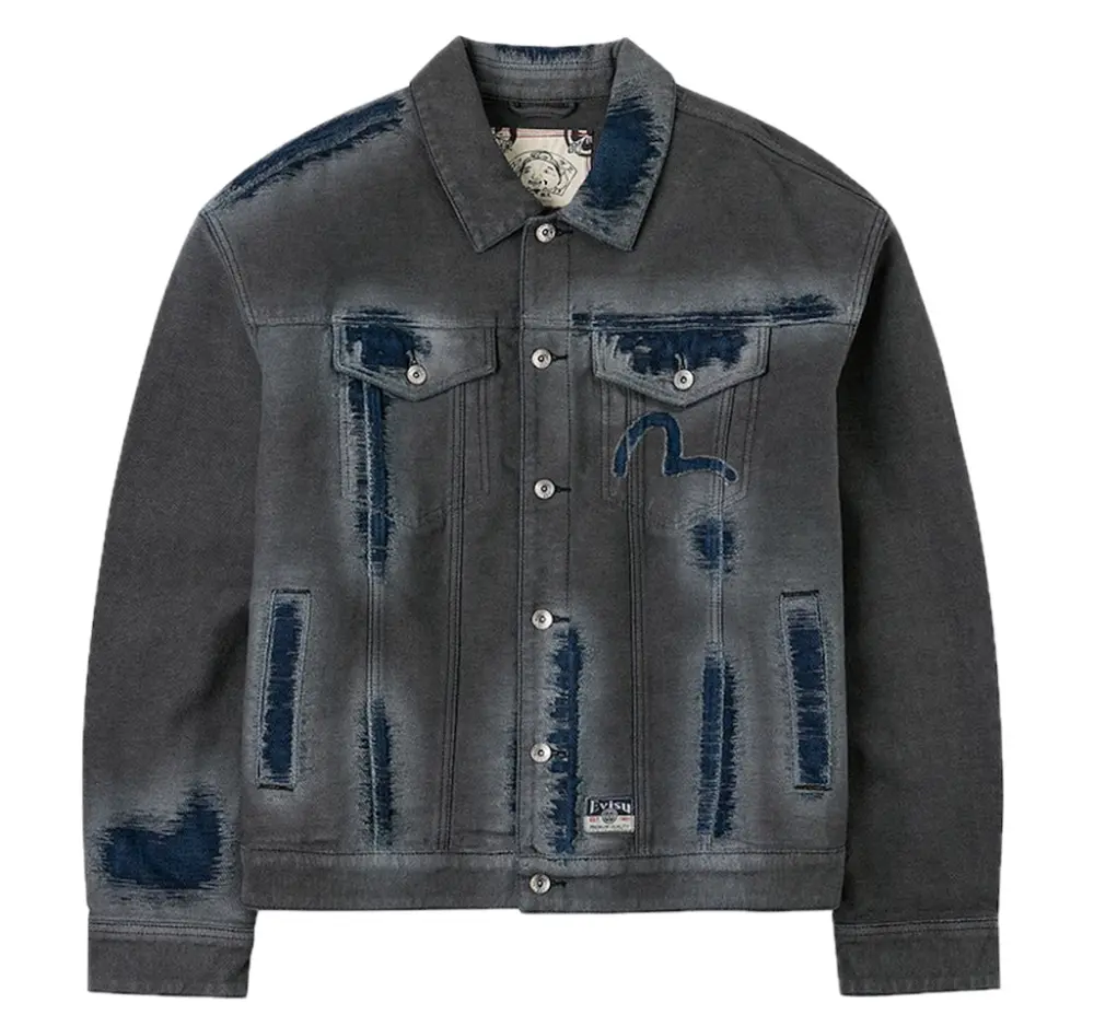 Áo Evisu Distressed Seagull Denim Jacket 'Indigo' 2EAHTM5DJ1018RXDQ