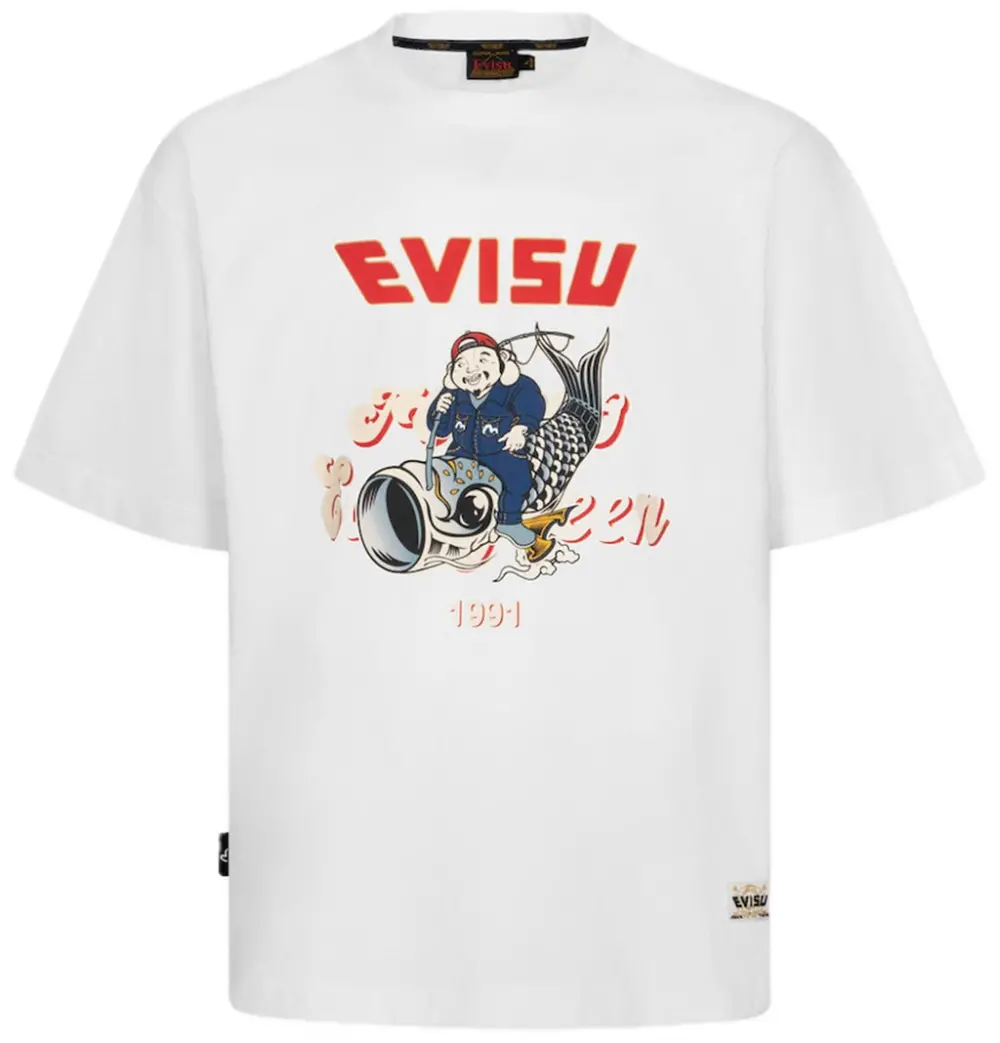 Áo Evisu Godhead Koinobori Print T-shirt 'White' 2ESHTM4TS8052LFCT