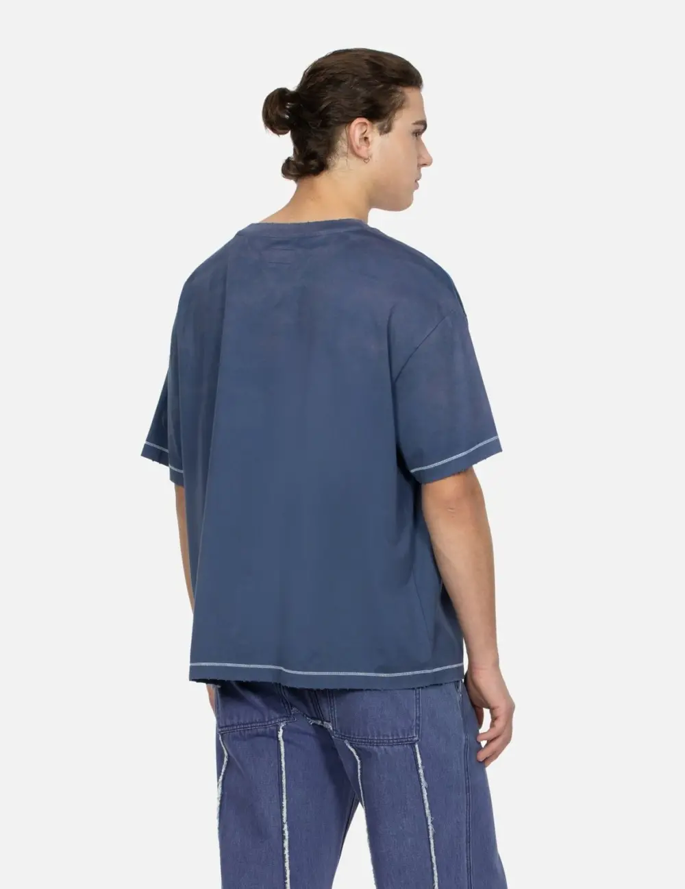 Áo Evisu Logo Print Boxy T-shirt 'Navy' 2EAMAM4TS1146BZCT - Ảnh 4