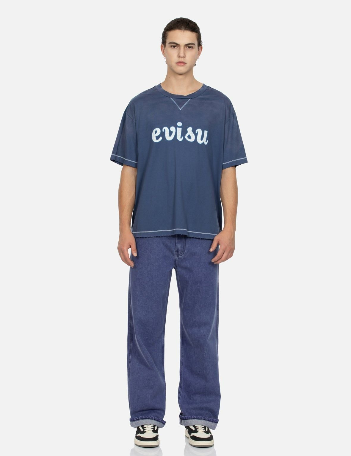 Áo Evisu Logo Print Boxy T-shirt 'Navy' 2EAMAM4TS1146BZCT - Ảnh 3