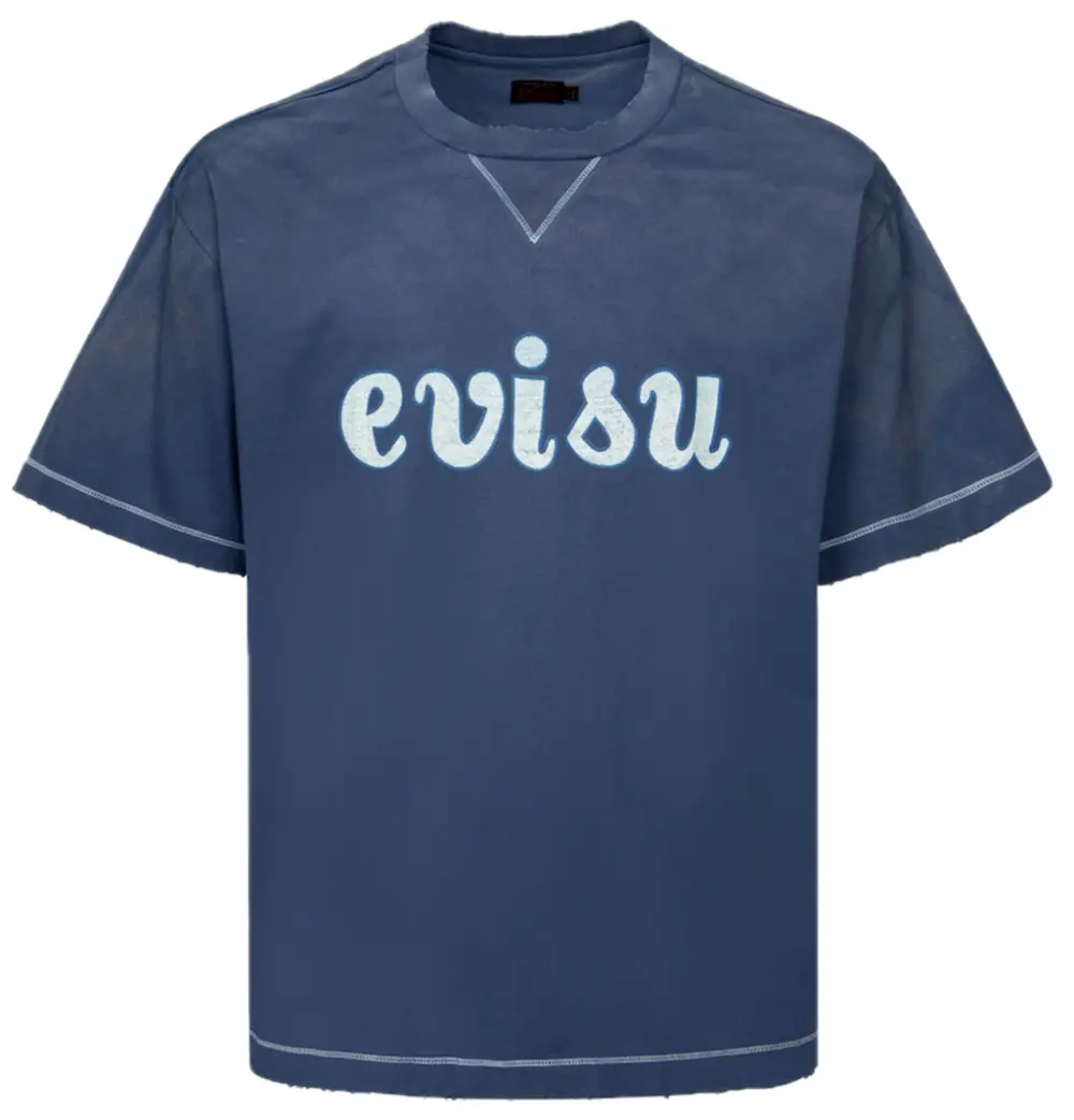 Áo Evisu Logo Print Boxy T-shirt 'Navy' 2EAMAM4TS1146BZCT
