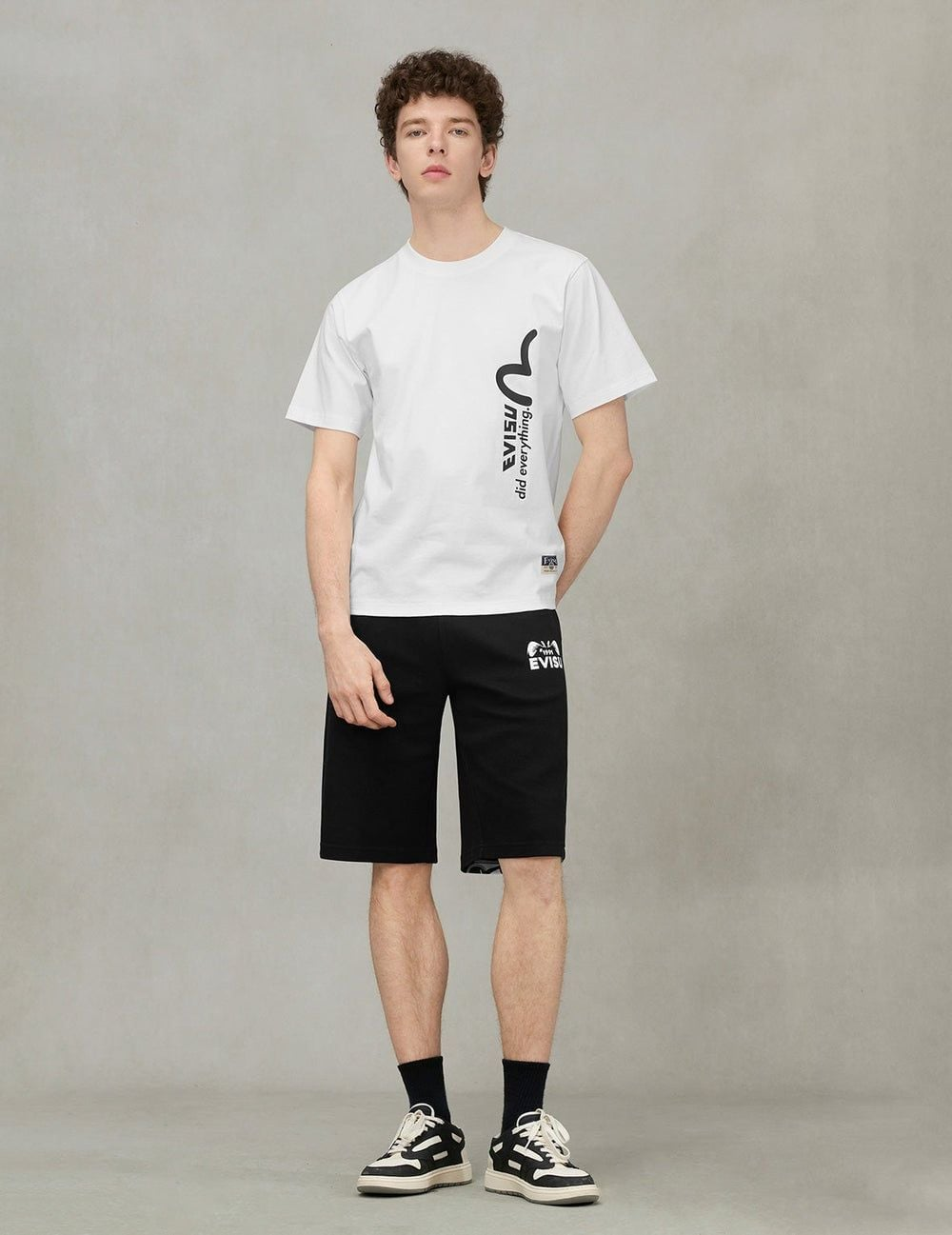 Áo Evisu Logo Slogan Print Fit T-shirt 'White' 2ESHTM5TS1206XXCT - Ảnh 5