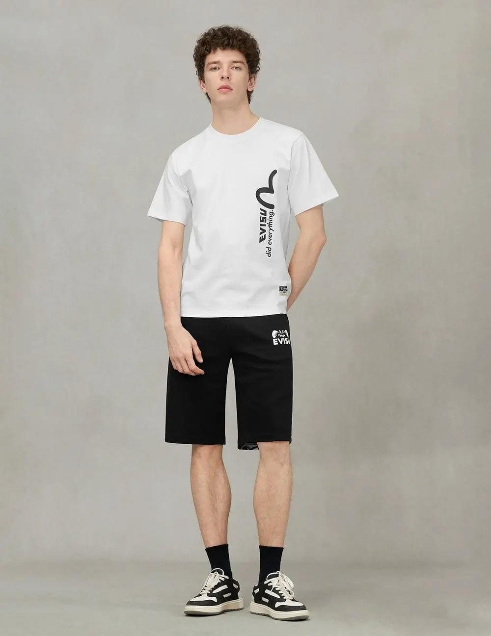 Áo Evisu Logo Slogan Print Fit T-shirt 'White' 2ESHTM5TS1206XXCT - Ảnh 5