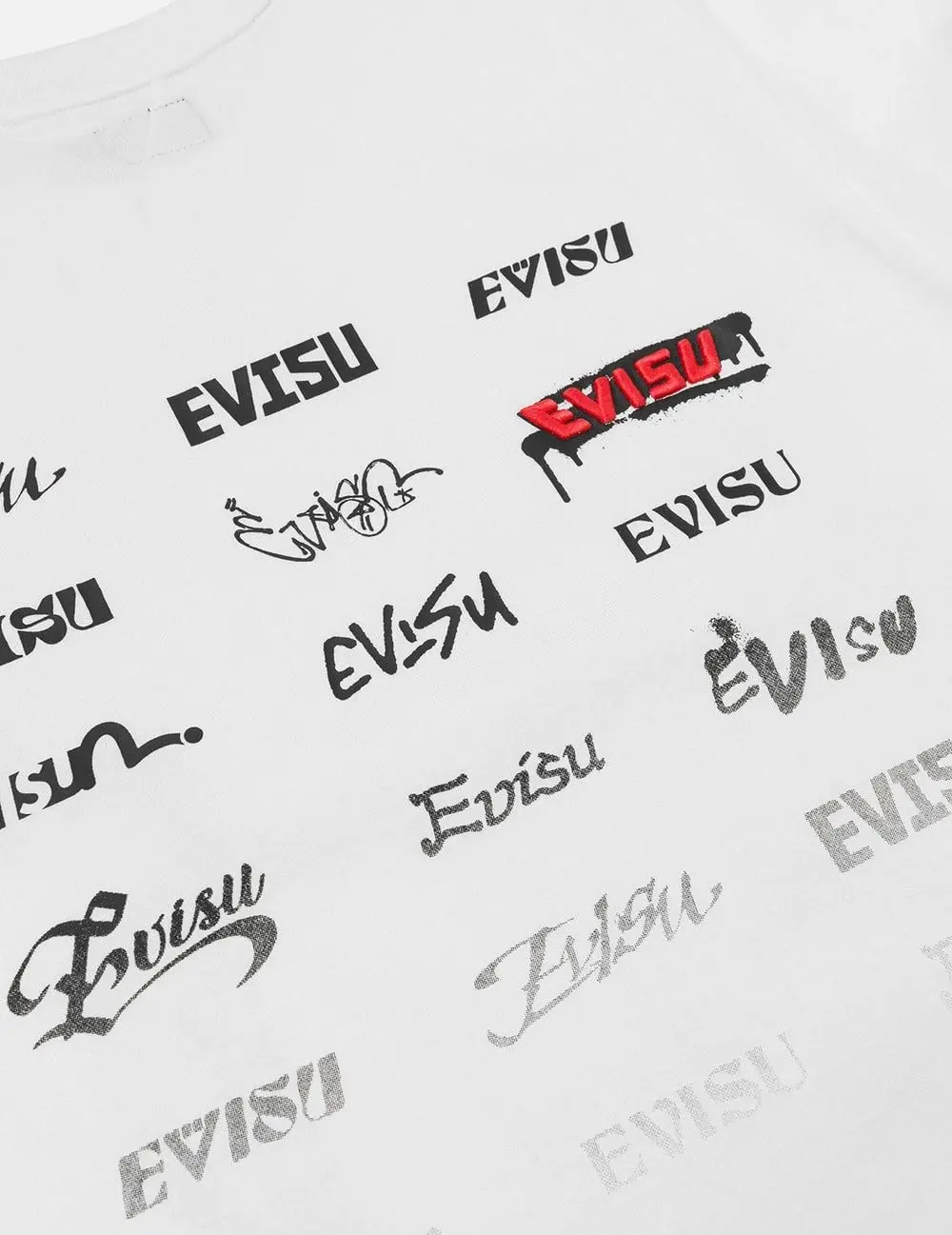 Áo Evisu Logo Slogan Print Fit T-shirt 'White' 2ESHTM5TS1206XXCT - Ảnh 3