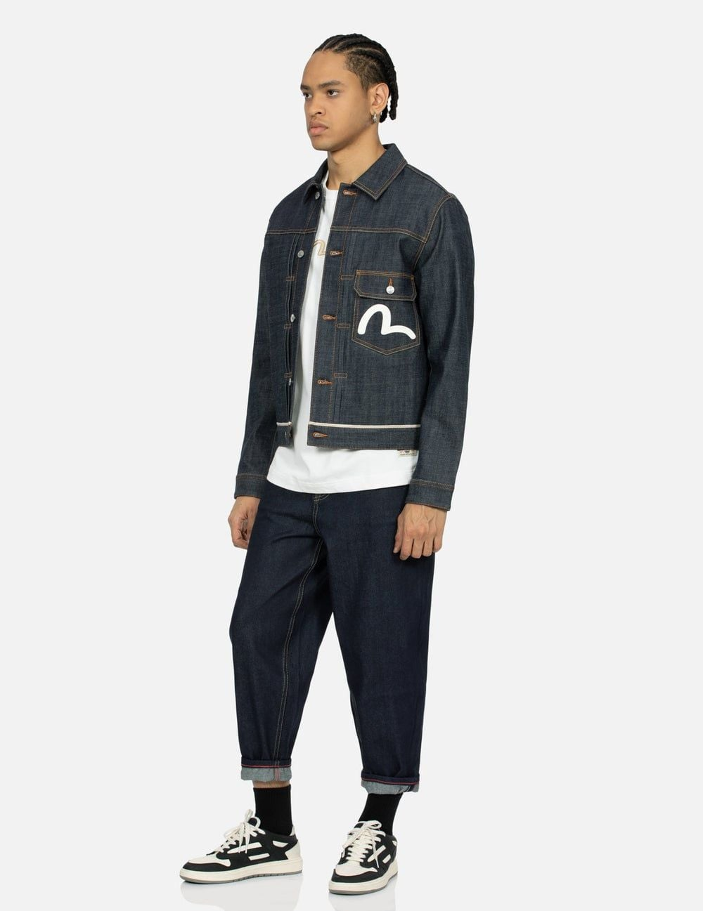 Áo Evisu Panda Daicock Denim Jacket 'Indigo' 2ESHTM4DJ7005XXDP - Ảnh 4