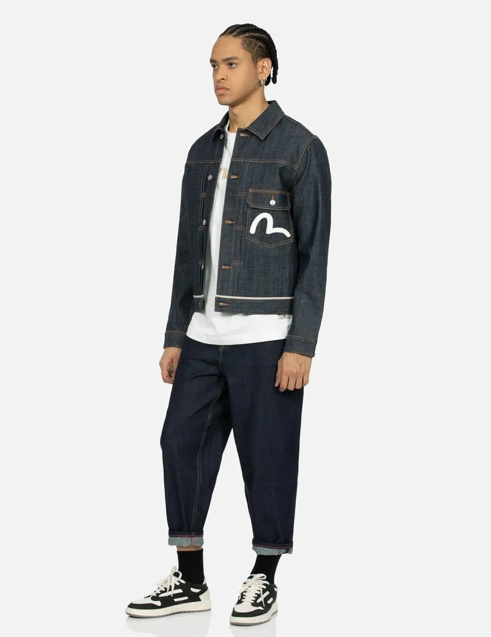 Áo Evisu Panda Daicock Denim Jacket 'Indigo' 2ESHTM4DJ7005XXDP - Ảnh 4