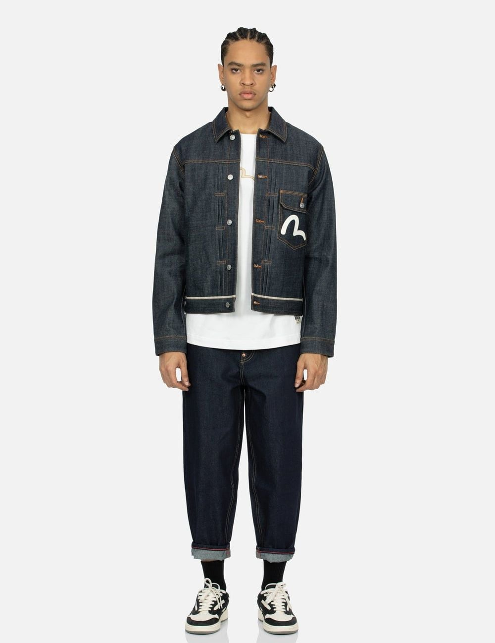 Alternative view of Áo Evisu Panda Daicock Denim Jacket 'Indigo' 2ESHTM4DJ7005XXDP