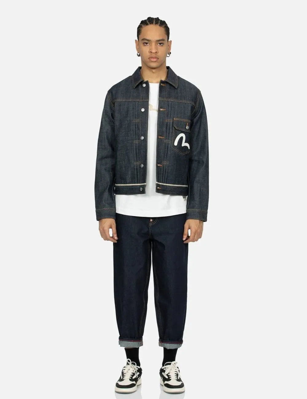 Alternative view of Áo Evisu Panda Daicock Denim Jacket 'Indigo' 2ESHTM4DJ7005XXDP