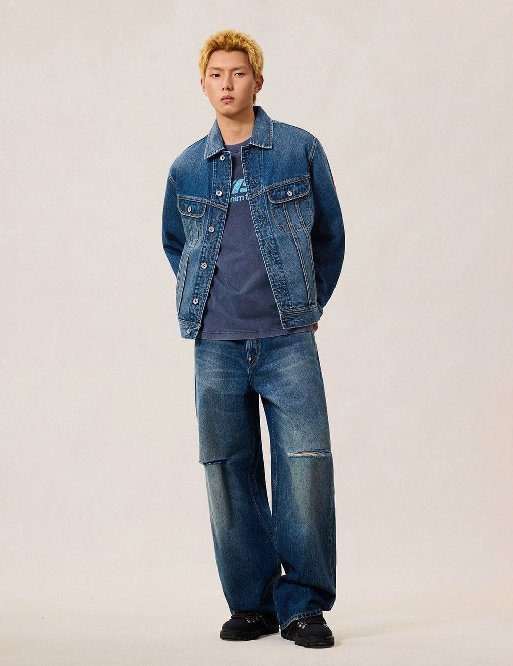 Áo Evisu Riders Denim Jacket 'Indigo' 2ESEJM6DJ6000XXDN - Ảnh 3