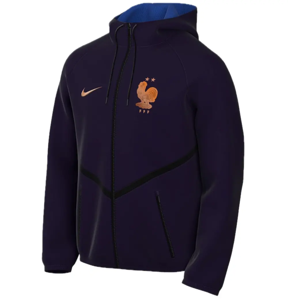 Áo Nike FFF France Soccer Anthem Jacket 'Navy Blue' IH1612-498