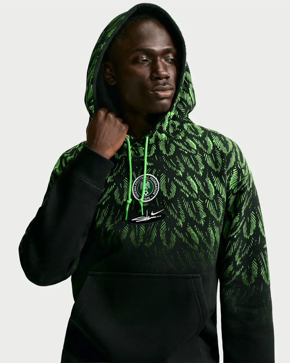Áo Nike Nigeria x Slawn Fleece Hoodie IR5219-010 - Ảnh 2