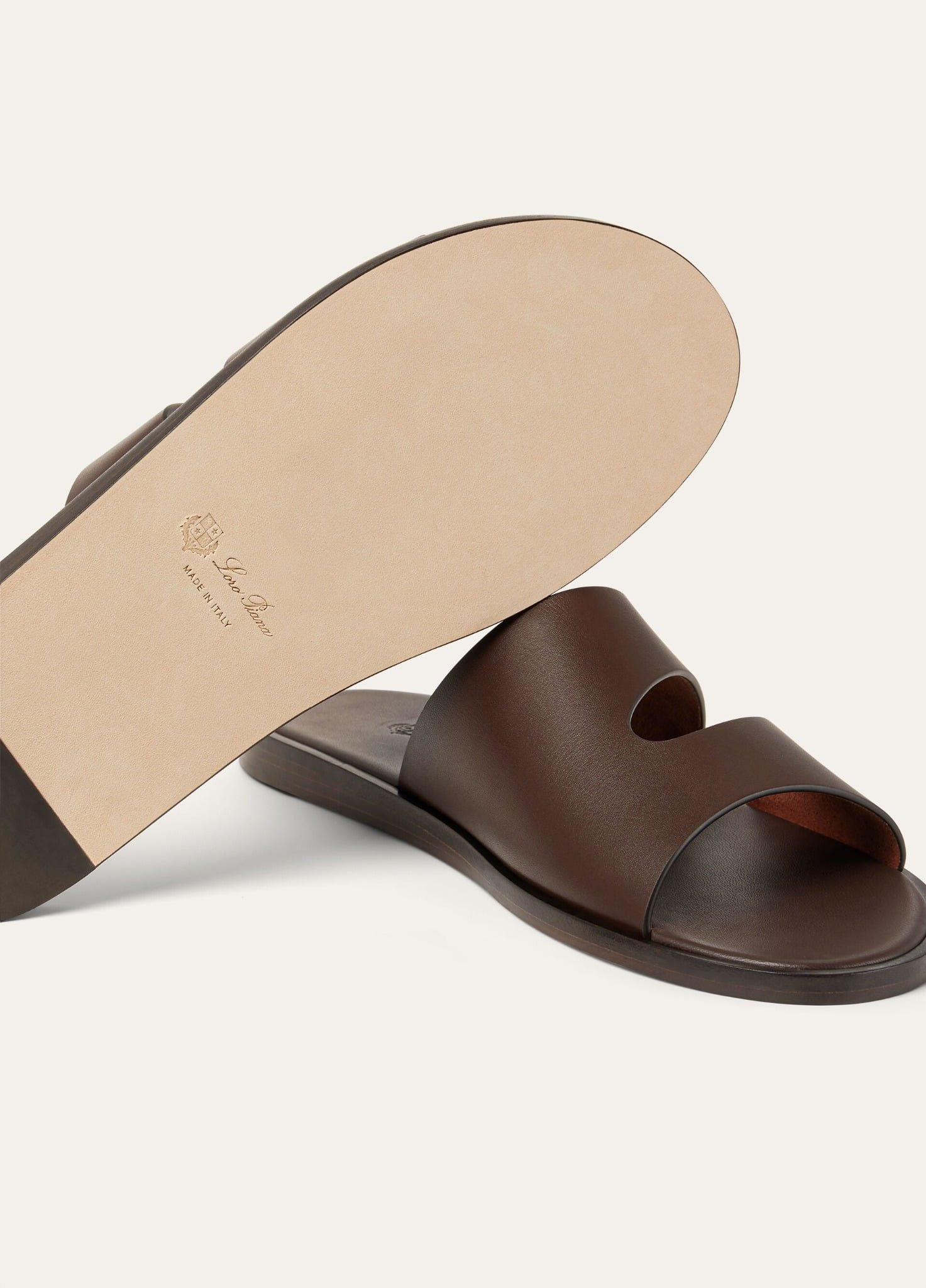 Alternative view of Dép Loro Piana Pilat Plain Walk Sandal 'Moka' FAP1185-H0JF