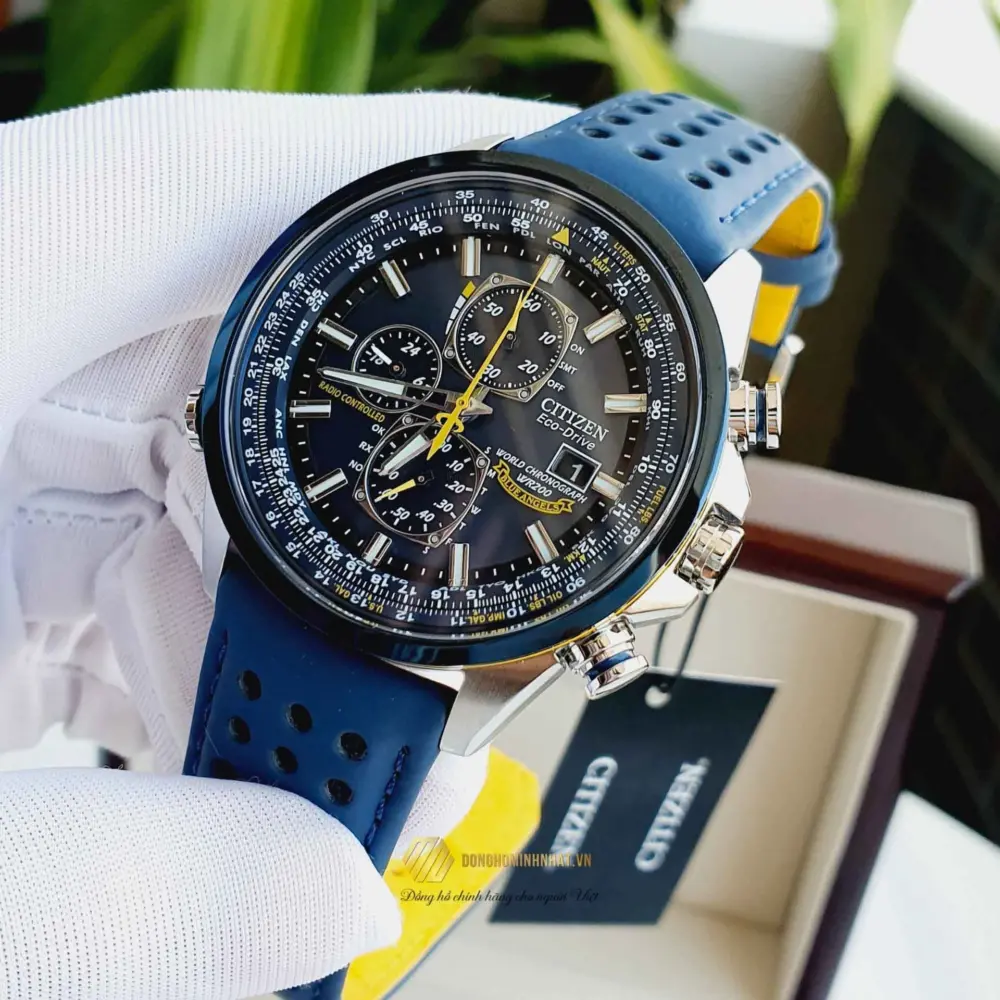 Đồng Hồ CITIZEN Eco Drive Angels World Chronograph Watch 'Blue' AT8020-03L - Ảnh 4