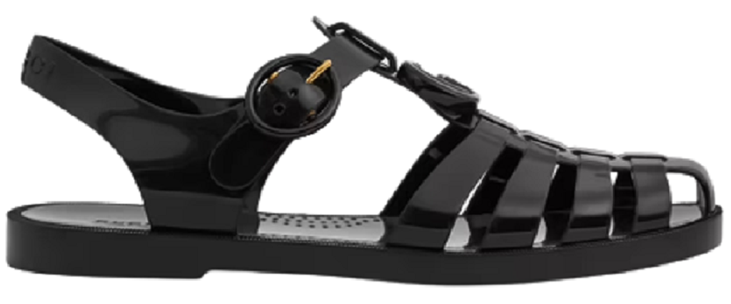 Dép Gucci Sandal With Double G ‘Black Rubber’ 676971-JFM00-1000