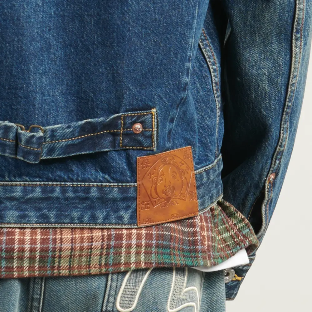Áo Evisu Seagull Print & Frayed Logo Patch Embroidery 'Denim' 2EAEJM5DJ6001RXDN-INDD - Ảnh 6