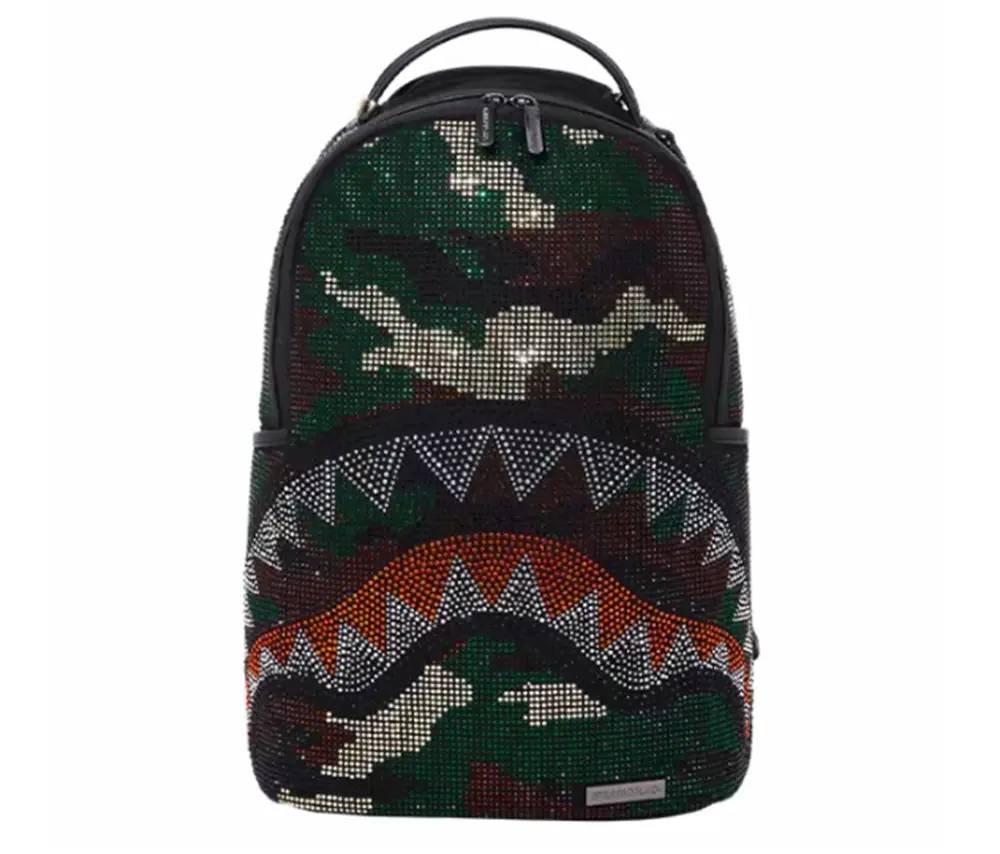 Balo Sprayground Shark Full Diamond 'Green' W0915708