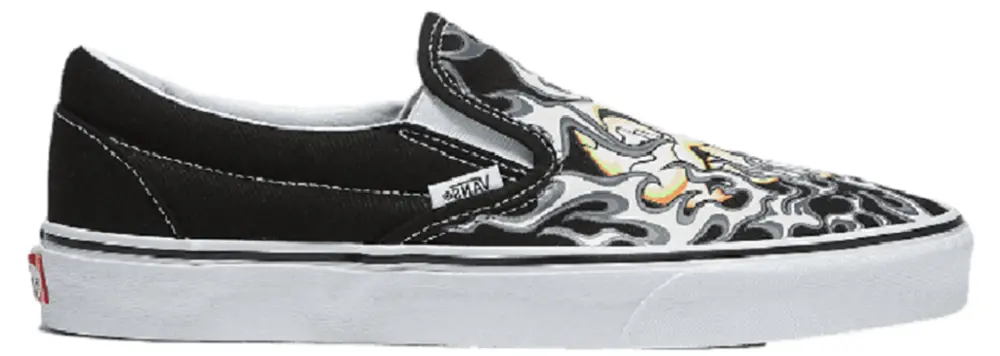 Giày Vans Classic Slip-on Flame Skull 'Black' VN0009Q7BMX