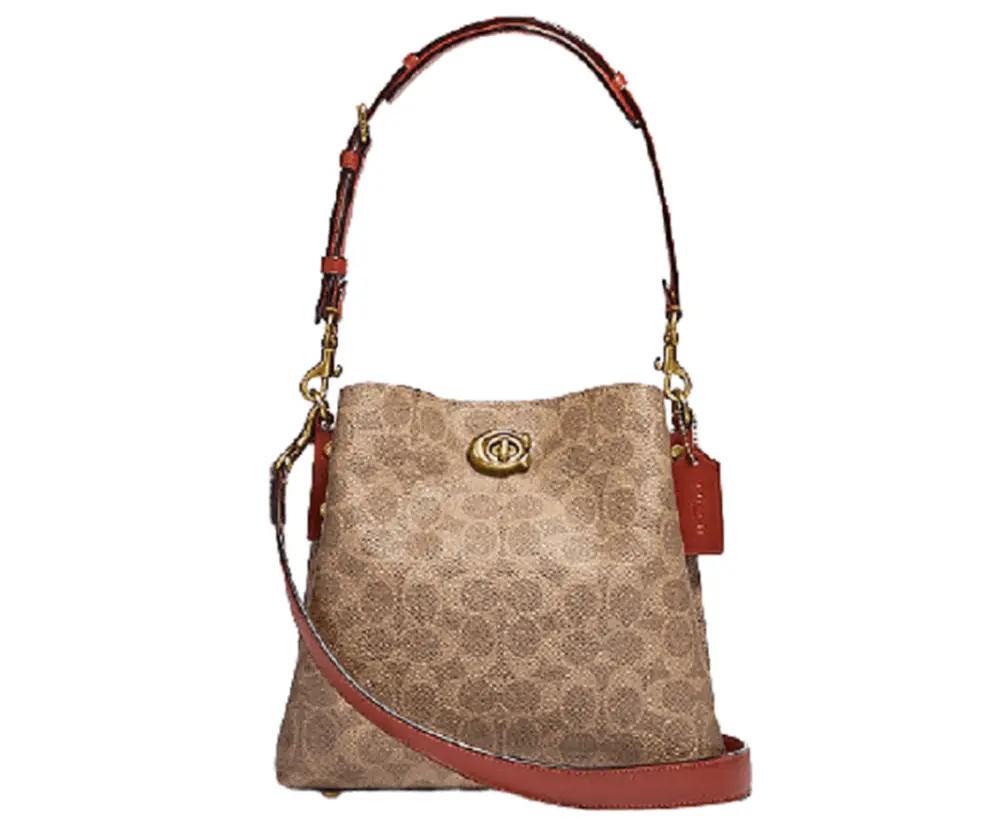 Túi Coach Willow 21 Bucket Bag Canvas Beige Brown C3890 B4NQ4