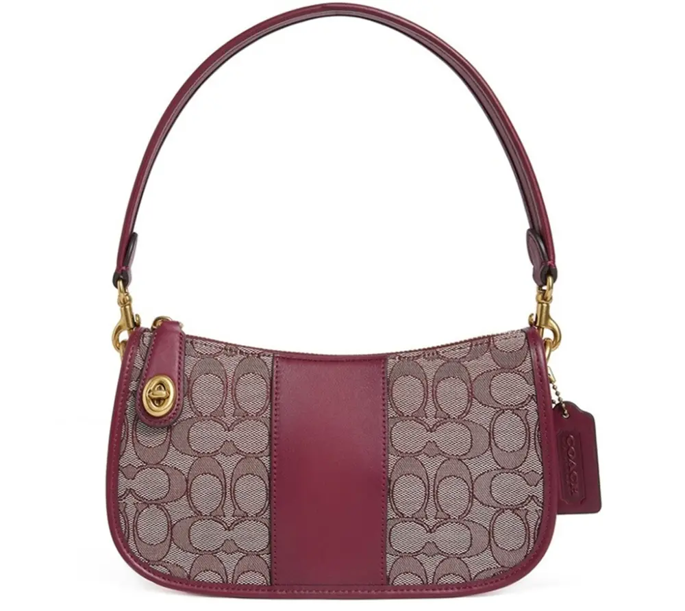 Túi Coach Swinger Bag In Signature Jaccquard C0721 BURGUND