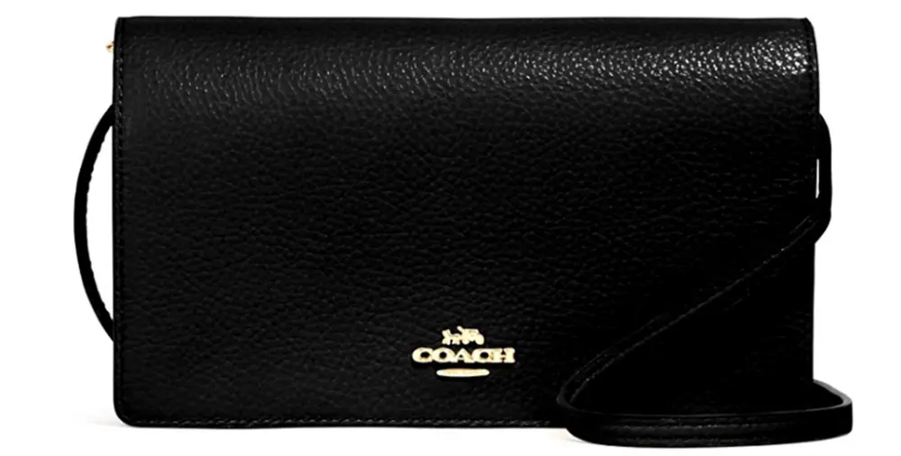 Túi Coach Anna Foldover Crossbody Clutch Black 3037 IMBLK