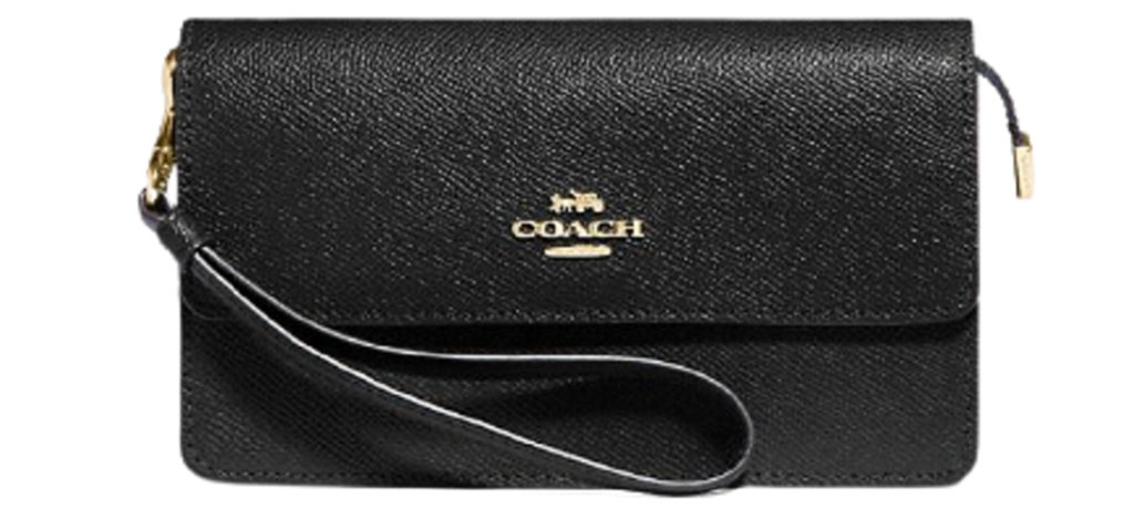 Túi Coach Foldover Wristlet 'Black Gold' F73793
