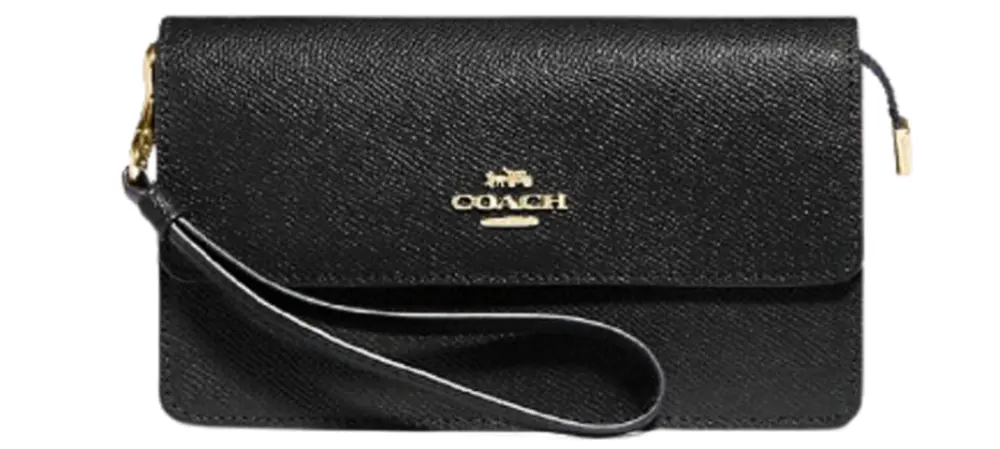 Túi Coach Foldover Wristlet 'Black Gold' F73793