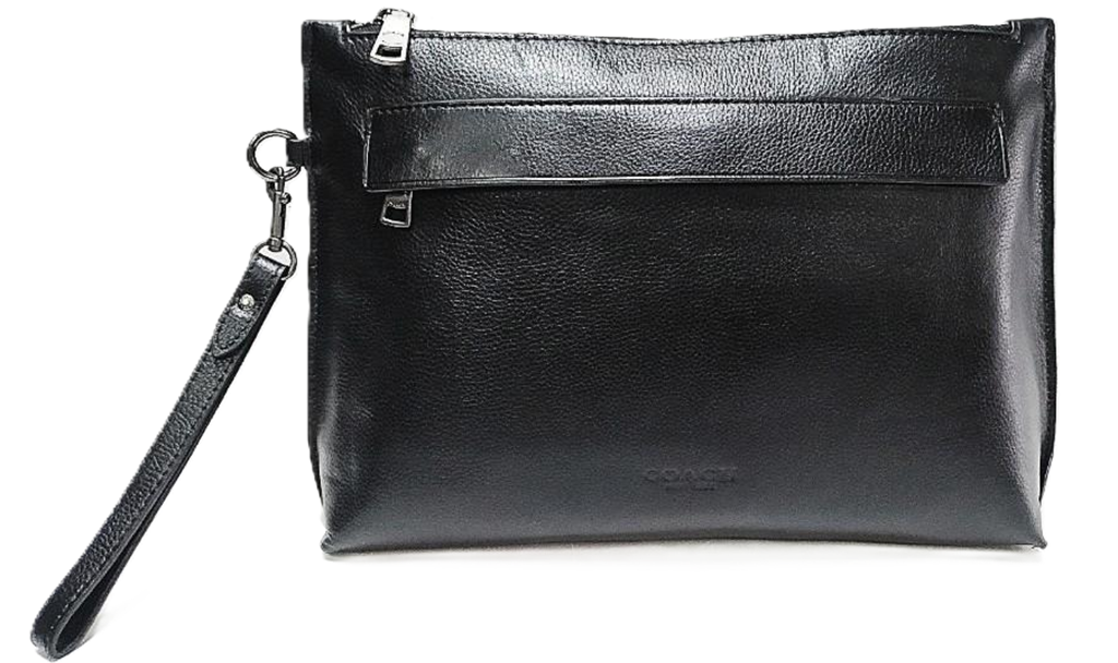 Túi Coach Pebble Leather Second Bag Pouch ‘Black’ F28614-BLK