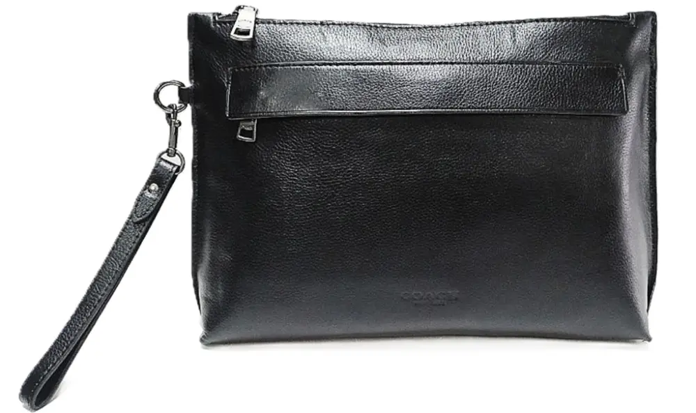 Túi Coach Pebble Leather Second Bag Pouch ‘Black’ F28614-BLK