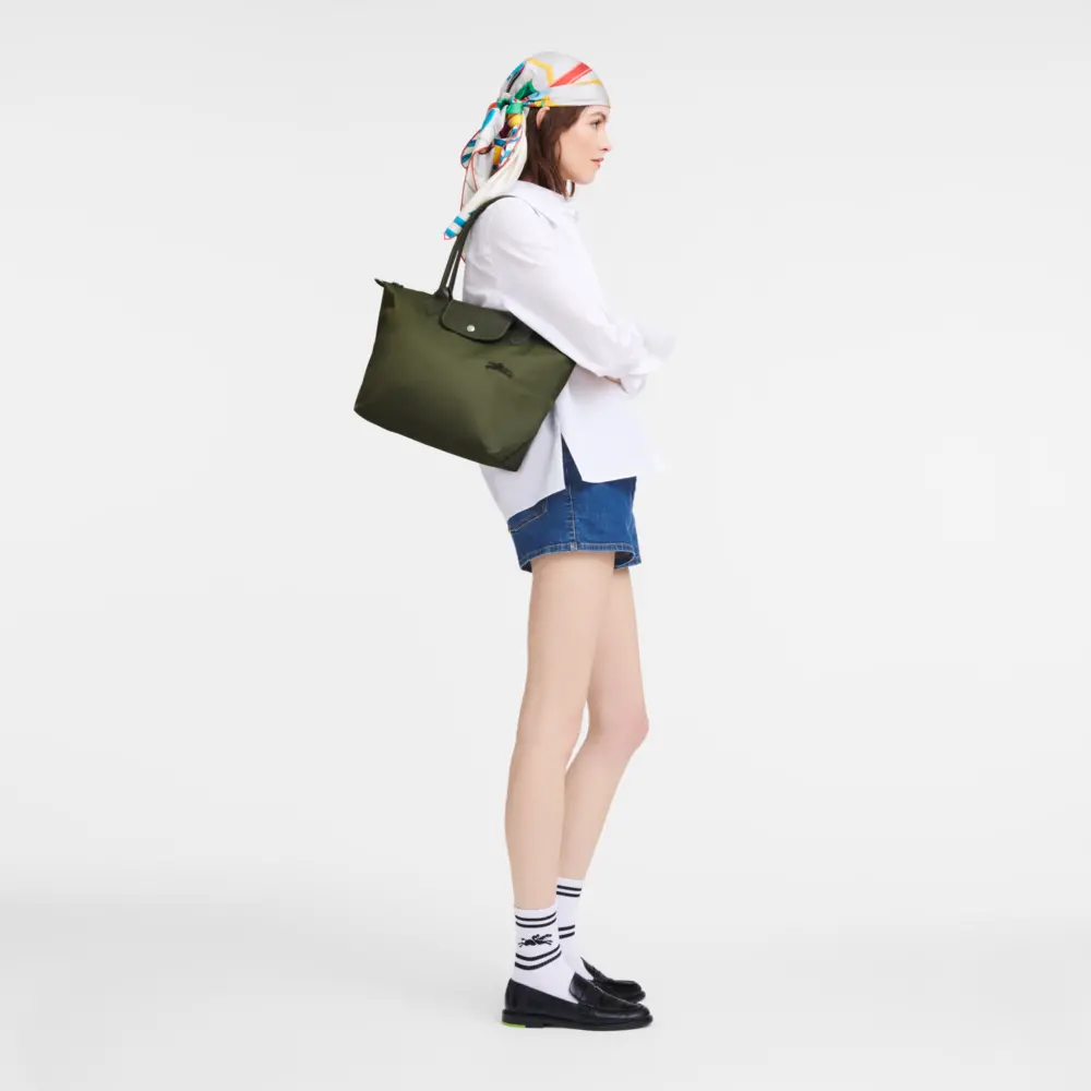 Alternative view of Túi Longchamp Le Pliage Green M Tote Bag 'Forest' L2605919479