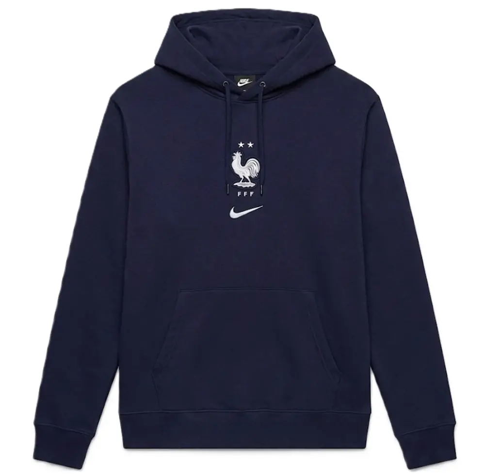 Áo Nike FFF Club Football French Terry Pullover Hoodie 'Blackened Blue' IB6301-498