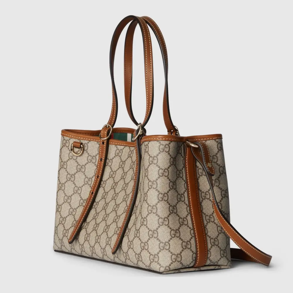 Túi Gucci GG Emblem Small Tote Bag 'Beige' 815214-FAD6L-9758 - Ảnh 4