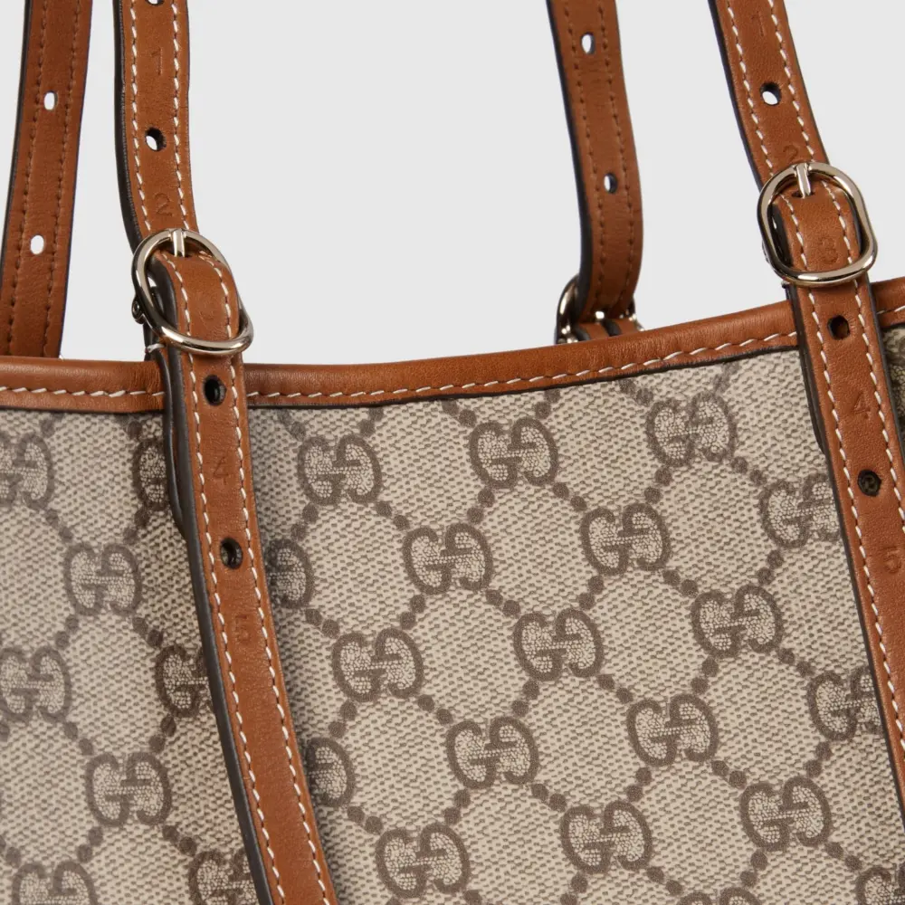 Túi Gucci GG Emblem Small Tote Bag 'Beige' 815214-FAD6L-9758 - Ảnh 3
