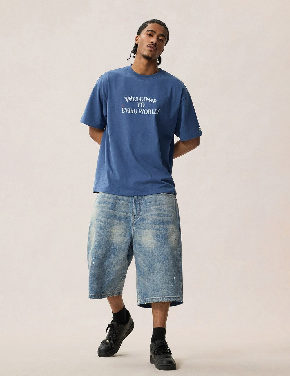Quần Evisu Ink-Splash Seagull Jorts 'Indigo' 2ESEJM6DS6151RXDN - Ảnh 4