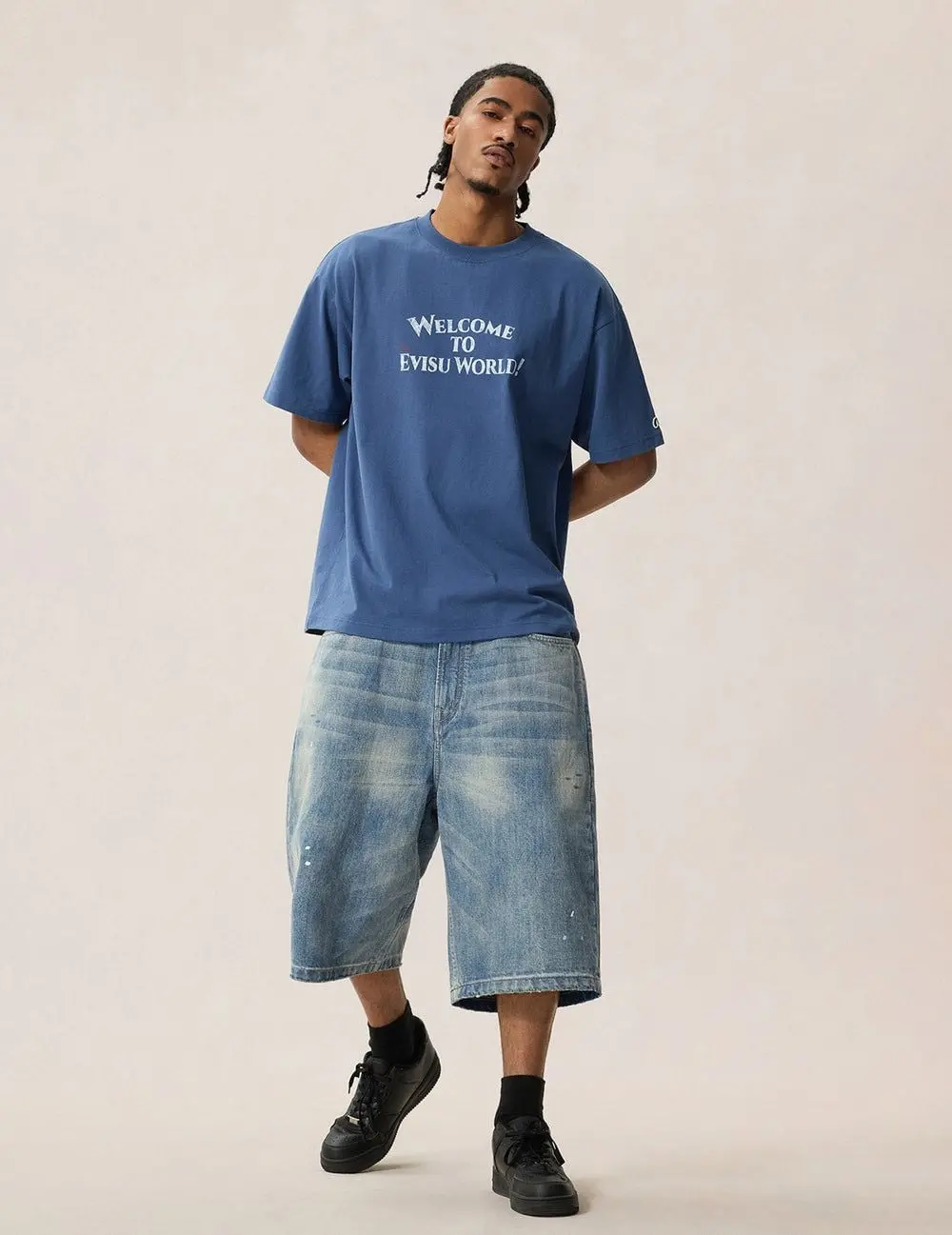 Quần Evisu Ink-Splash Seagull Jorts 'Indigo' 2ESEJM6DS6151RXDN - Ảnh 4