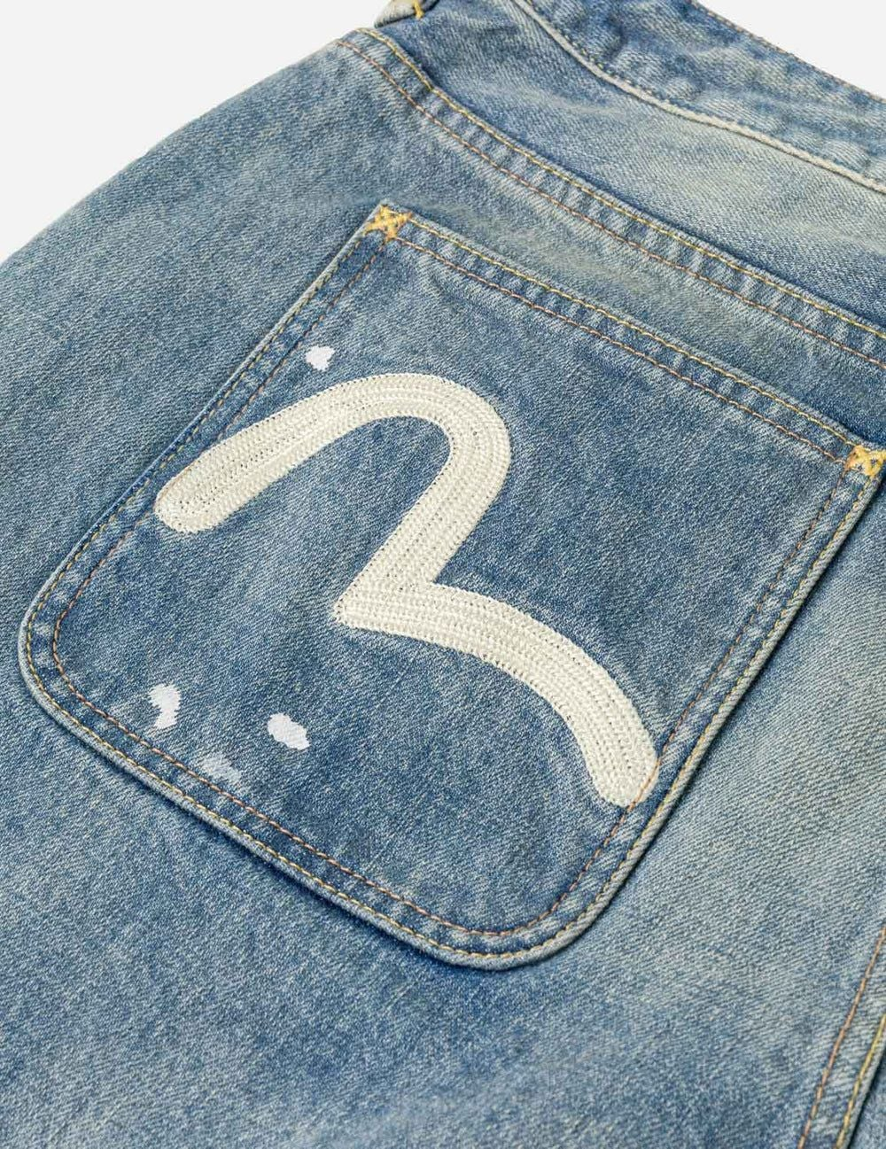 Alternative view of Quần Evisu Ink-Splash Seagull Jorts 'Indigo' 2ESEJM6DS6151RXDN